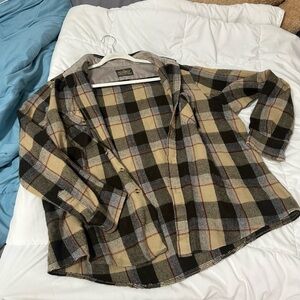 Sears SportsWear Plaid Shirt in Beige and Black